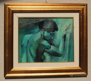 TIBERIANO MARILLI  olio su tela "DONNA NUDA" 1991