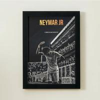 poster neymar con cornice 30x21 