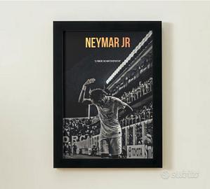 poster neymar con cornice 30x21 