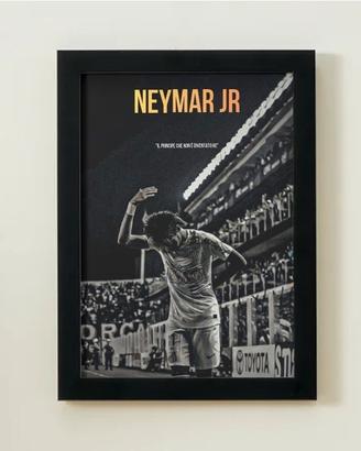 poster neymar con cornice 30x21 