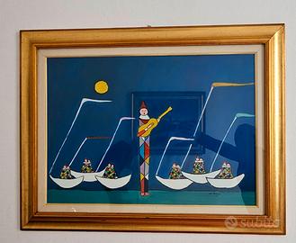 Dipinto W. Pozzi, “La regata degli innammorati"