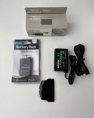 Batteria 3600mAh + Caricabatterie + Coperchio PSP