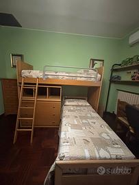 Letto a castello color nocciola