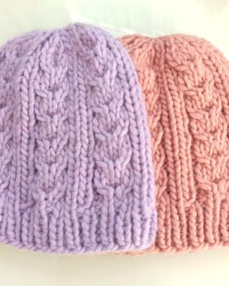 Berretto fantasia lilla o rosa