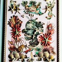 Tavola in legno, da appendere, decorata a decoupag