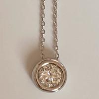 Collana in argento con brillante in Moissanite 1CT