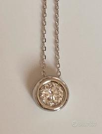 Collana in argento con brillante in Moissanite 1CT