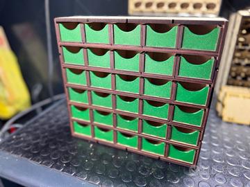 Modulo cassetti per Porta Colori in legno MDF.