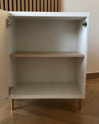 Mobiletti bianchi con piedini in ottone