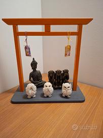statuette + tempio + 2 orologi 