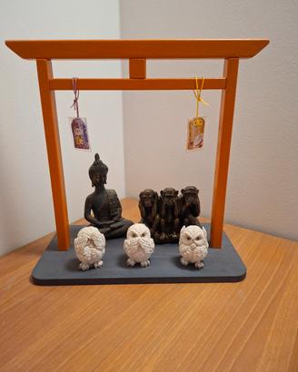 statuette + tempio + 2 orologi 