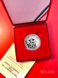 Moneta argento L 500 del 1988 Olimpiade di Seul
