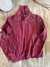 Felpa Polo Ralph Lauren bordeaux con collo alto e