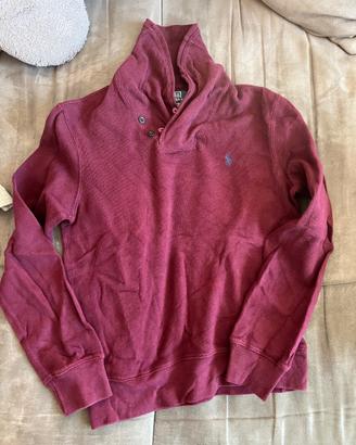 Felpa Polo Ralph Lauren bordeaux con collo alto e