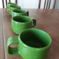 Tazzine da caffè in plastica verde Vintage