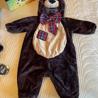 Vestito carnevale teddy orso tg 9 mesi