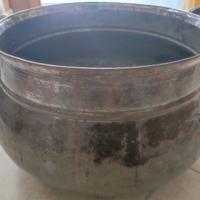 VECCHIO PAIOLO IN RAME CON MANICI IN FERRO