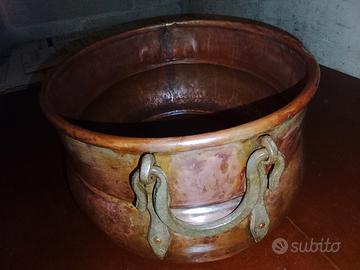 pentola ovale rame massiccia cm 38x30 