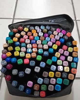 Set 120 pennarelli colorati a doppia testa + borsa