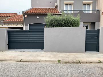 Cancello scorrevole + cancello pedonale Misto