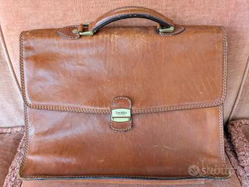 Borsa Cartella Vintage 24 ore "Conte Max" in Cuoio