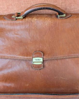 Borsa Cartella Vintage 24 ore "Conte Max" in Cuoio