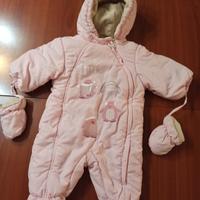 sacco nanna neonato tuta neve calda rosa pinguini