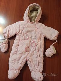 sacco nanna neonato tuta neve calda rosa pinguini