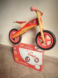 Bicicletta senza pedali bici in legno balance bike