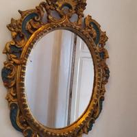 Specchio classico cornice in legno intagliato
