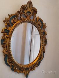 Specchio classico cornice in legno intagliato