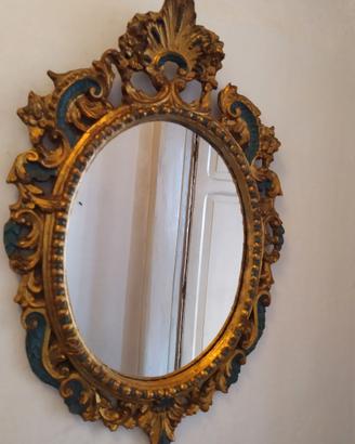 Specchio classico cornice in legno intagliato