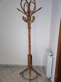 Appendiabiti vintage in bambù e midollino