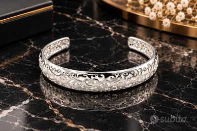 elegante bracciale lavorato argento donna sposa