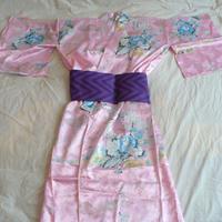 Kimono + obi + zoccoli geta originali giapponesi