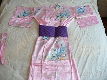 Kimono + obi + zoccoli geta originali giapponesi