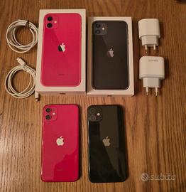 2 Apple iPhone 11 rosso e nero 64gb 