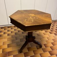 Tavolo da lampada esagonale vittoriano