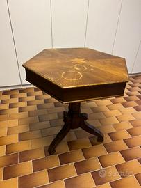 Tavolo da lampada esagonale vittoriano