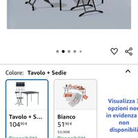 tavolino + 4 sedie portatile