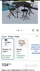 tavolino + 4 sedie portatile