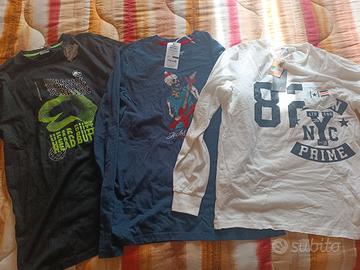 tre maglie maniche lunghe ragazzo 14/16 anni