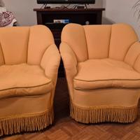 Coppia poltrone vintage con frange