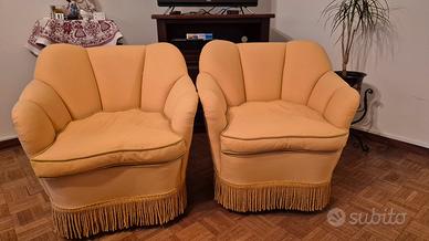 Coppia poltrone vintage con frange