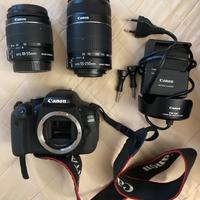 Macchina fotografica Canon con i suoi componenti