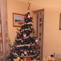 Albero di natale compreso di palline e luci