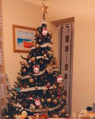 Albero di natale compreso di palline e luci