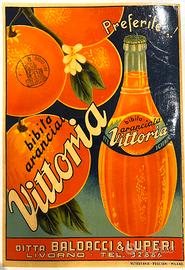 Vetrofania pubblicitaria vintage aranciata