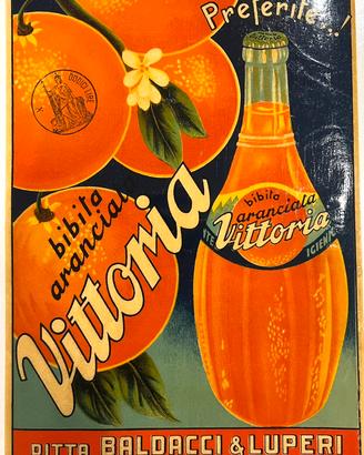 Vetrofania pubblicitaria vintage aranciata
