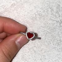 Anello argento 925 con cuore rosso